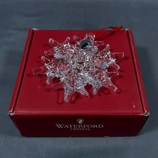 Waterford Clear Crystal Glass Snowflake Christmas Ornament Holiday Decor NEW picture