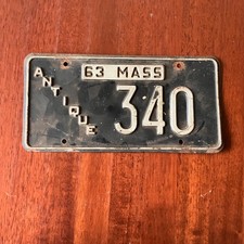Vintage 1963 Massachusetts License Plate Antique 340 picture