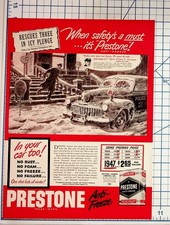 1947 Prestone Anti-Freeze Magazine Ad Police Car Officer Michael Hannigan picture