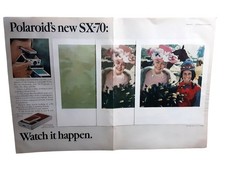 1974 Polaroid SX70 Instant Camera Watch It Happen 2 Page Vintage Ad picture