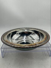 William Rogers Mfg Co Silver-Plated Round Covered Rope Edge Serving Bowl picture
