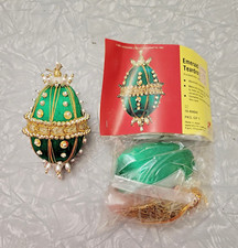 Vintage 1976 LeeWards Christmas Ornament Kit and Completed Emerald Teardrop picture