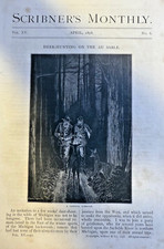 1878 Deer Hunting on the Au Sable River in Michigan illustrated picture
