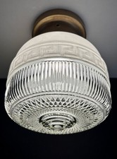 Antique/Vintage  1920’s-1930's Art Deco Nouveau Glass Light Fixture picture