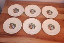 The Harker Pottery Co. 22 KT Gold Dessert  plates Courting Couple set of 6  picture