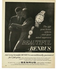 1963 Benrus Watch Vintage Print Ad Men's & Ladies Watches MCM Fashion Gift picture