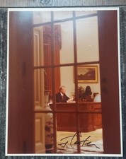Jimmy Carter Signed 12x14 Vintage White House Photo Oval Office Address picture