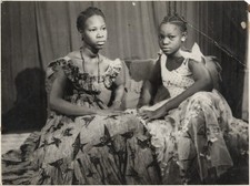 c. 1950's Two Young Women in Studio, Mali Photograph by SEYDOU KEITA [Stamped] picture