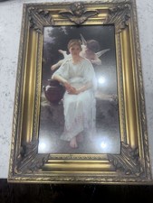 Large 32x22 Antique Gild FRAME Italian Gold Wood Bouguereau Whisperings Of Love picture