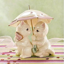 LENOX Cat It's RAINING KITTY KISSES Sweetheart Figurine NEW IN BOX picture