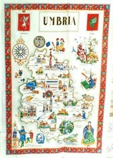 Umbria, Italy Souvenir Linen Tea Towel - Kitchen Towel, Made in Italy picture