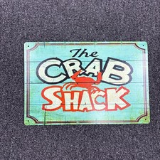 Seafood Crab Shack Sign Novelty Funny Beach Club Kitchen Metal Wall Decor picture
