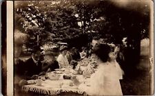 c1910 TIOGA PA GROUP DINNER OR EVENT OUTDOORS REAL PHOTO RPPC POSTCARD 38-66 picture