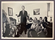 President Jimmy Carter Politcal Campaign Parlor Meeting 1976 RPPC Postcard Vtg picture