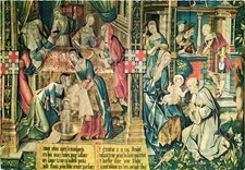 VTG Postcard 1971 Saint-Denis Reims Tapestry Life of Saint Remi Art French. picture