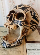Adam's Apple Replica Faux Human SKULL Tribal Tattoo 1997 Vintage Life Sized  picture