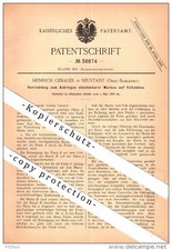 Original patent - Heinrich Gebauer in Neustadt O.S. / Prudnik, 1886, stamps for picture