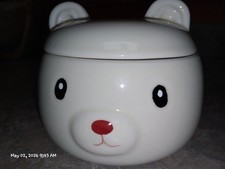 Ceramic Bear Trinket Box With Lid. Babys Room, Keepsake Box picture
