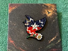 Cherish The Love Juneteenth Flag Dove Black Hat Pin Pink Eye Stone picture
