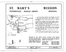 Stevensville Montana St. Mary's Mission Roman Catholic 1900s Historic Photo picture