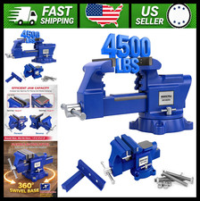 6-Inch Bench Vise with Jaw Pads, Swivel Base, Anvil, 4500 lbs Clamping Force picture