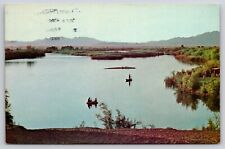 Postcard California Palo Verde Beautiful Oxbow Lake Fishing Boating 1977 picture