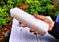 HUGE 205MM Natural Petalite Quartz 4-Sided Crystal Tower Meditation Stone Point picture