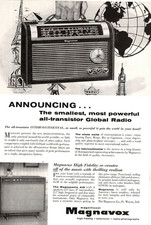 1957 Print Ad Magnavox All-Transistor Intercontinental Global Radio Hi-Fidelity picture