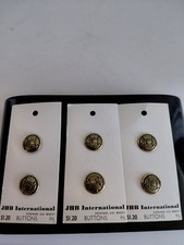 Vtg Metal Coat Of Arms Zalburg  Shank Buttons On Original Card 6 Caunts picture
