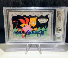 Topps 1990 Simpsons Stickers Set #14 Evil Bart Non-Sport Card Autograph picture