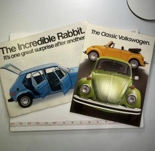 1977 Volkswagen VW Rabbit Beetle Convertible Sales Brochure Lot of 2 Vintage picture