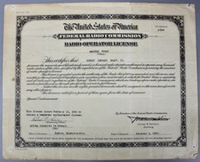 Original 1932 USA Federal Radio Commission Radio Operator License NOT Cancelled picture