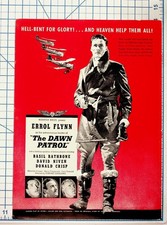 Errol Flynn The Dawn Patrol 1938 Movie Ad Original Vintage Magazine Print picture