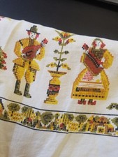 Vintage Tablecloth Pennsylvania Dutch Pattern GREAT CONDITION No Stains/holes picture