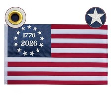 Ksheria 250th Anniversary USA Flag 1776-2026 3x5 ft Embroidered Bennington picture