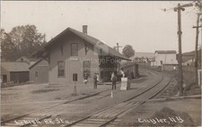 Lehigh Valley Railroad Station Depot Cuyler New York NY RPPC Myer 1910s Postcard picture