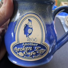 Vtg Deneen Pottery Broken Egg Cafe Coffee Mug Cup Destin Florida picture