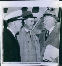 1955 Denver Arthur Radford Milton Eisenhower Wilson Wirephoto Vintage 8x8 picture