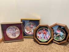 Joe Montana NFL Collector Plates Lot of 4 Framed Chiefs 49ers + FREE GIFT picture