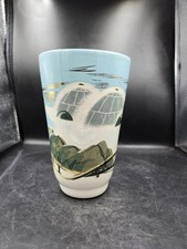 Vintage Signed Matthew Adams Alaskan Sled Igloo Scene Pottery Vase #126 picture