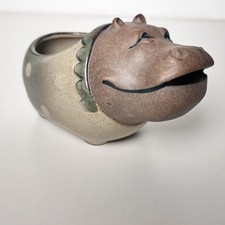 Vintage UCTCI Japan Ceramic Hippo Planter Whimsical Hippopotamus Pottery MCM picture