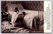 Antique the Evening Prayer Child  Dog Kneeling 1902 picture