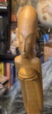Vintage 1962 Balinese Modernist Wood Carving Signed Dated Base picture