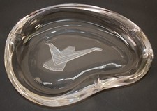 Vintage Fostoria Crystal 1959 Ford Thunderbird Etched Emblem Promo Ashtray picture