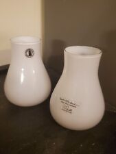 Pair Retired cased white & clear vase Barbro Wesslander and Pia Amsell picture