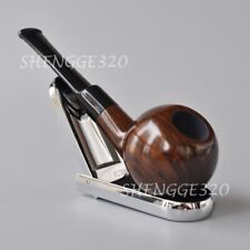 Ebony Wooden Tobacco Pipe Apple Tomato Lacquer Coated Straight Stem picture