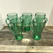 Vintage Libbey Coca-Cola Genuine Glass Green Set of 5, 14.5 oz picture