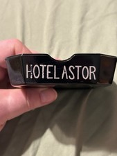 HOTEL ASTOR NYC VINTAGE BLACK GLASS ART DECO ASHTRAY. CIRCA 1935 picture