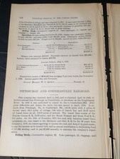 1878 original train report PITTSBURGH & CONNELLSVILLE RAILROAD Cumberland MD PA picture