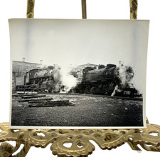 Vintage Ligonier Railroad Steam Locomotives Yard Photo 4x5 B&W Gelatin Orig picture